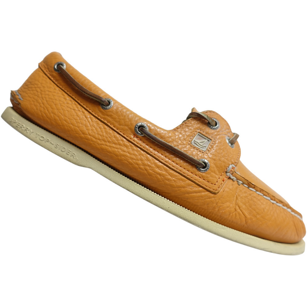 SPERRY TOP-SIDER A/O 2-Eye Orange Leather Boat Shoes 11M,US/10UK/44.5EU